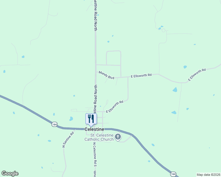 map of restaurants, bars, coffee shops, grocery stores, and more near 843 N Kempf Ave in Celestine