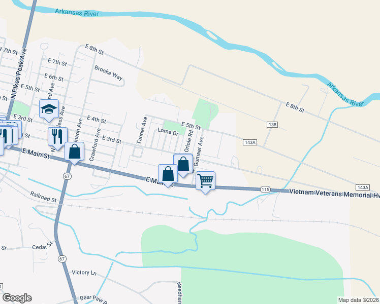 map of restaurants, bars, coffee shops, grocery stores, and more near 304 Oriole Rd in Florence