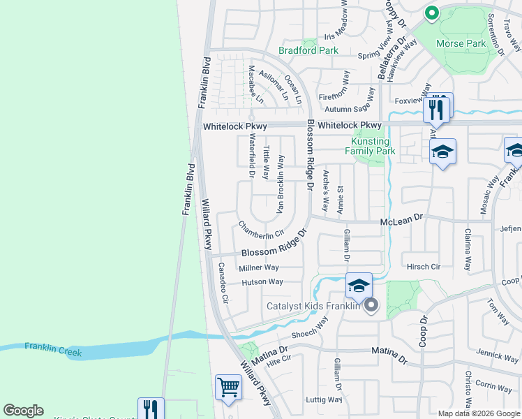 map of restaurants, bars, coffee shops, grocery stores, and more near 10116 Lambeau Court in Elk Grove