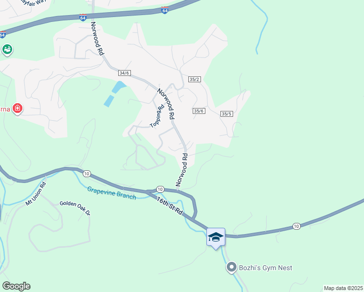 map of restaurants, bars, coffee shops, grocery stores, and more near 3689 Norwood Road in Huntington