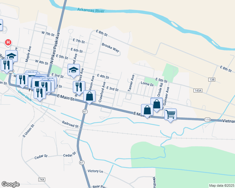 map of restaurants, bars, coffee shops, grocery stores, and more near 200-246 Florence Avenue in Florence