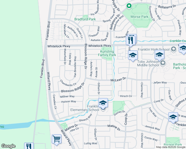 map of restaurants, bars, coffee shops, grocery stores, and more near 10132 Arche's Way in Elk Grove