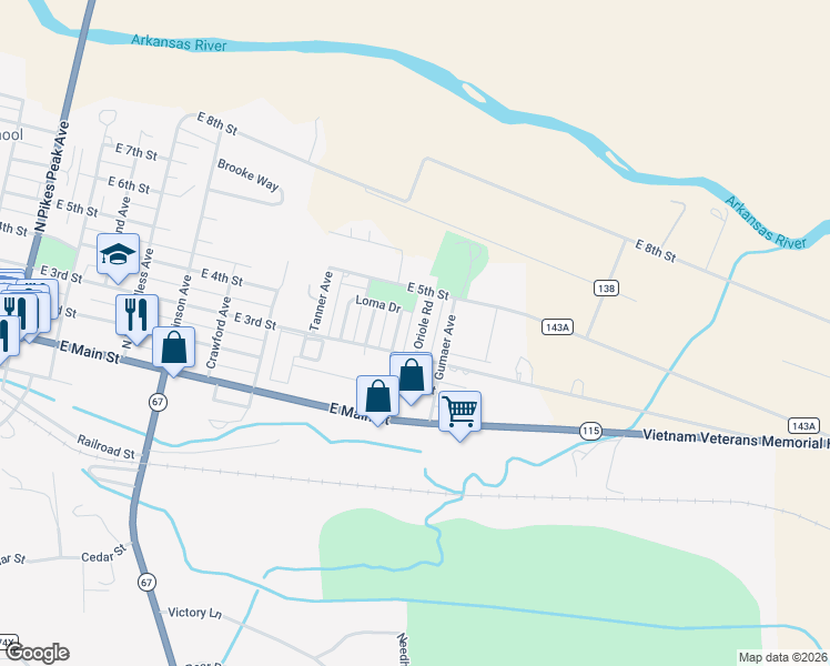 map of restaurants, bars, coffee shops, grocery stores, and more near 304 Oriole Rd in Florence