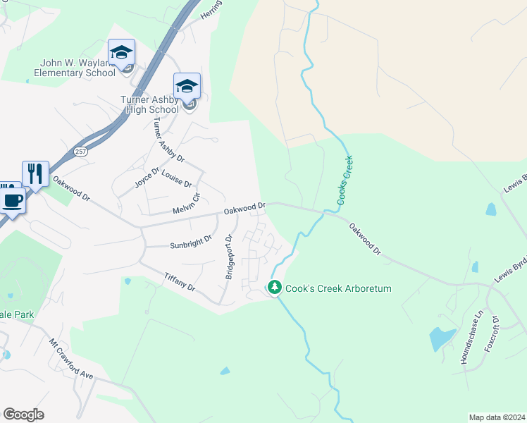 map of restaurants, bars, coffee shops, grocery stores, and more near 101 Weeping Willow Lane in Bridgewater