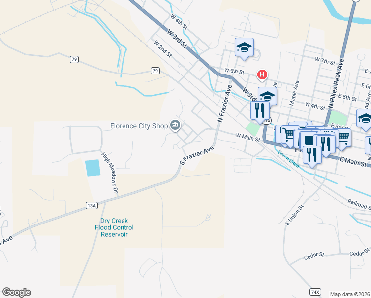 map of restaurants, bars, coffee shops, grocery stores, and more near 212 Marble Street in Florence