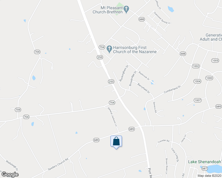 map of restaurants, bars, coffee shops, grocery stores, and more near 3128 Port Republic Road in Harrisonburg