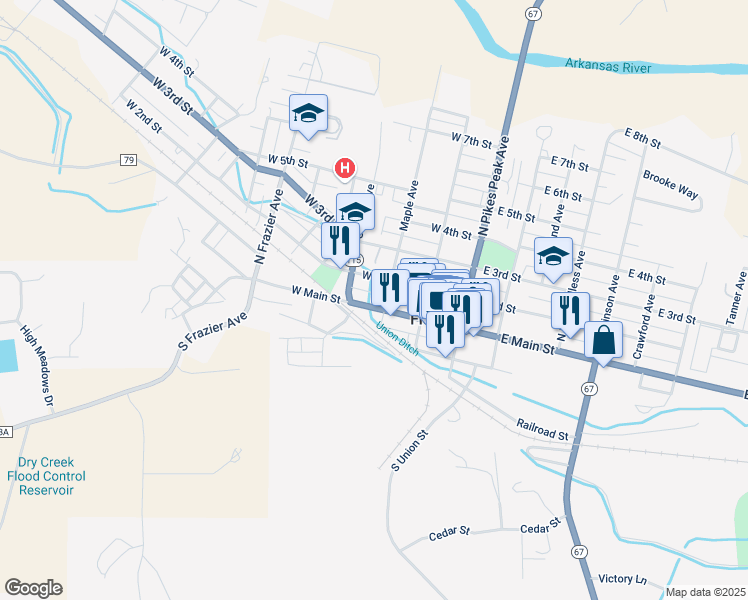 map of restaurants, bars, coffee shops, grocery stores, and more near 300 West Main Street in Florence