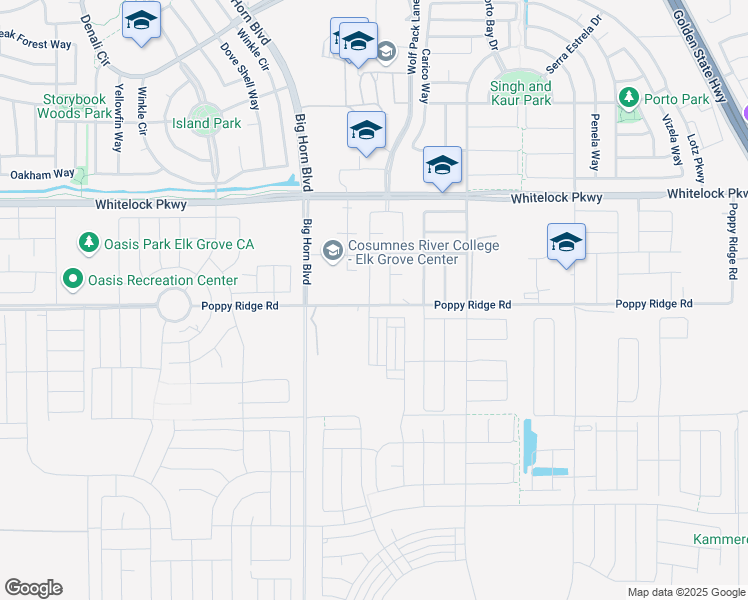 map of restaurants, bars, coffee shops, grocery stores, and more near 8109 Poppy Ridge Road in Elk Grove
