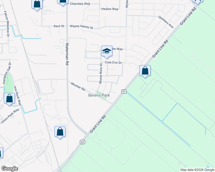 map of restaurants, bars, coffee shops, grocery stores, and more near 10109 Nebbiolo Court in Elk Grove
