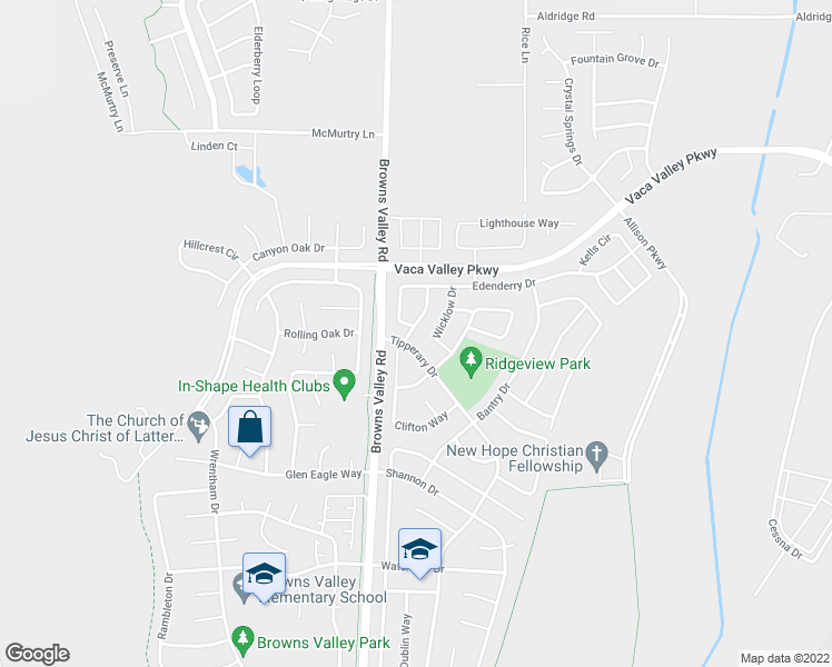 map of restaurants, bars, coffee shops, grocery stores, and more near 667 Grafton Way in Vacaville