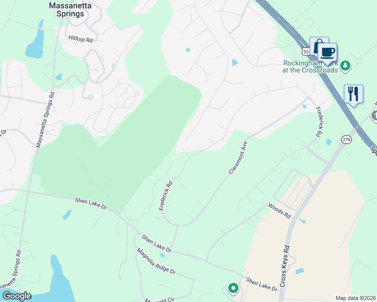 map of restaurants, bars, coffee shops, grocery stores, and more near Hastings Ct in Penn Laird