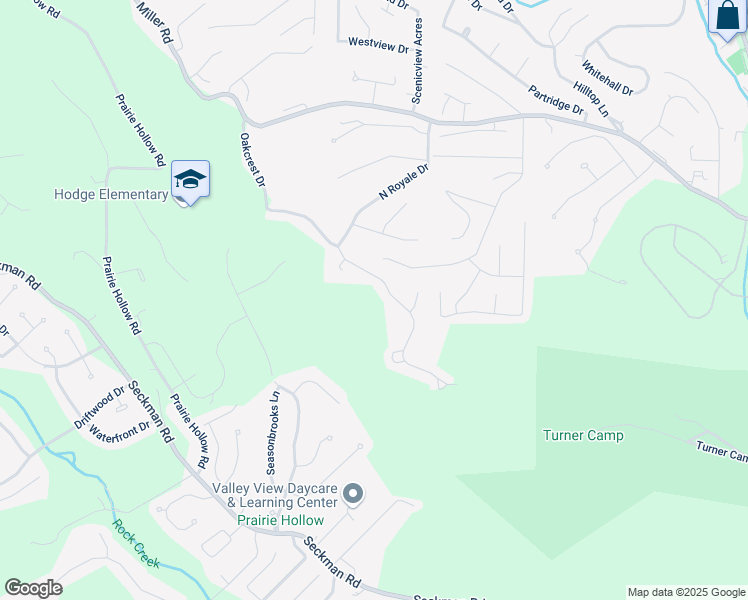 map of restaurants, bars, coffee shops, grocery stores, and more near 5445 Oakcrest Drive in Imperial