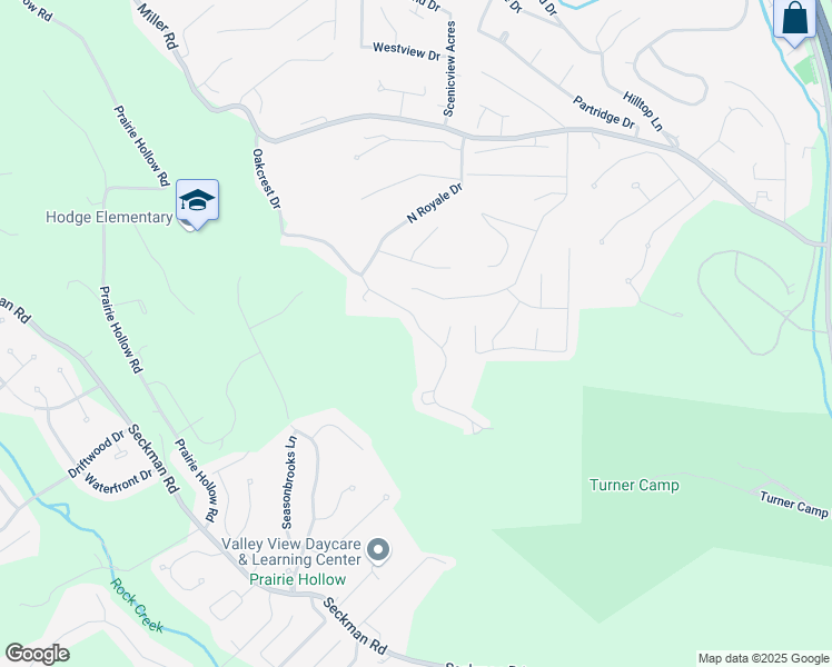 map of restaurants, bars, coffee shops, grocery stores, and more near 5445 Oakcrest Drive in Imperial