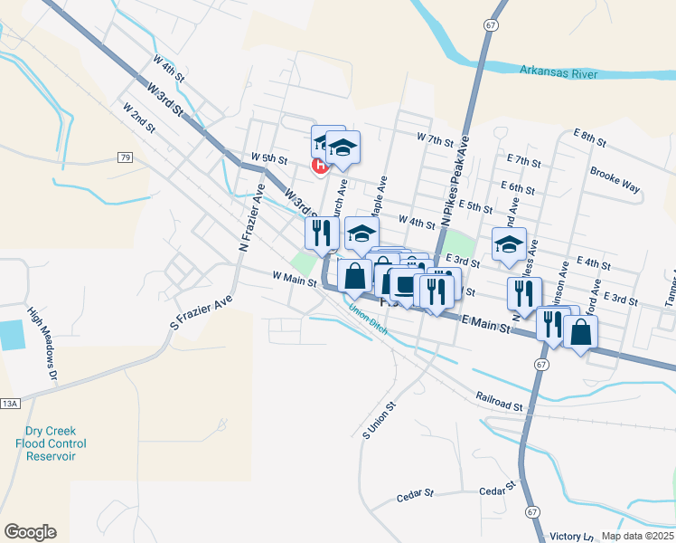 map of restaurants, bars, coffee shops, grocery stores, and more near 300 West Main Street in Florence