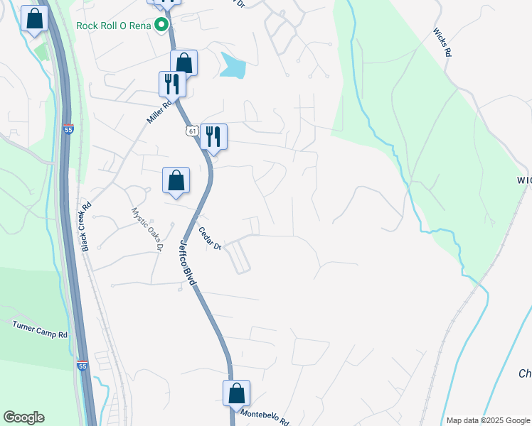 map of restaurants, bars, coffee shops, grocery stores, and more near 849 Country Haven Drive in Imperial