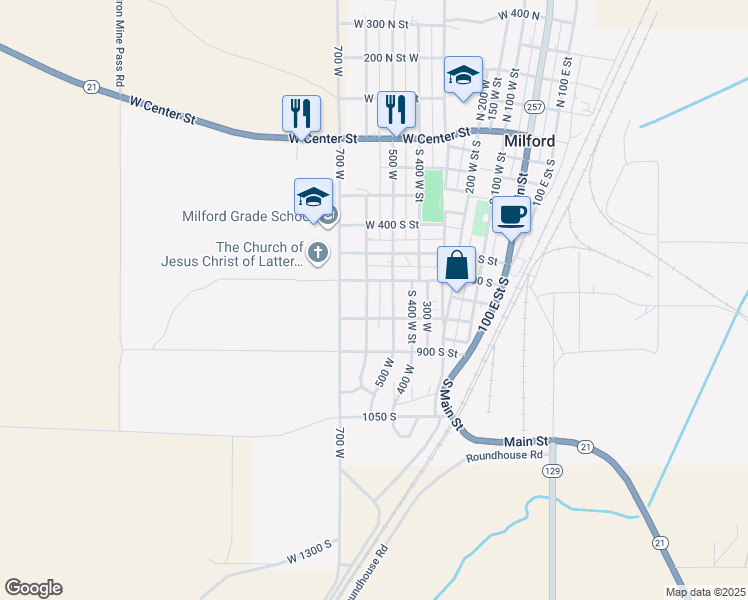 map of restaurants, bars, coffee shops, grocery stores, and more near 800 South Street in Milford