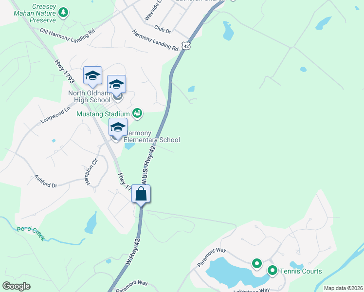 map of restaurants, bars, coffee shops, grocery stores, and more near 12336 West U.S. Highway 42 in Goshen