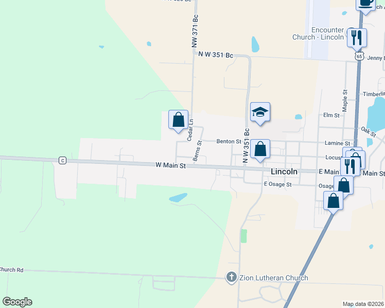 map of restaurants, bars, coffee shops, grocery stores, and more near 133-199 Berns St in Lincoln