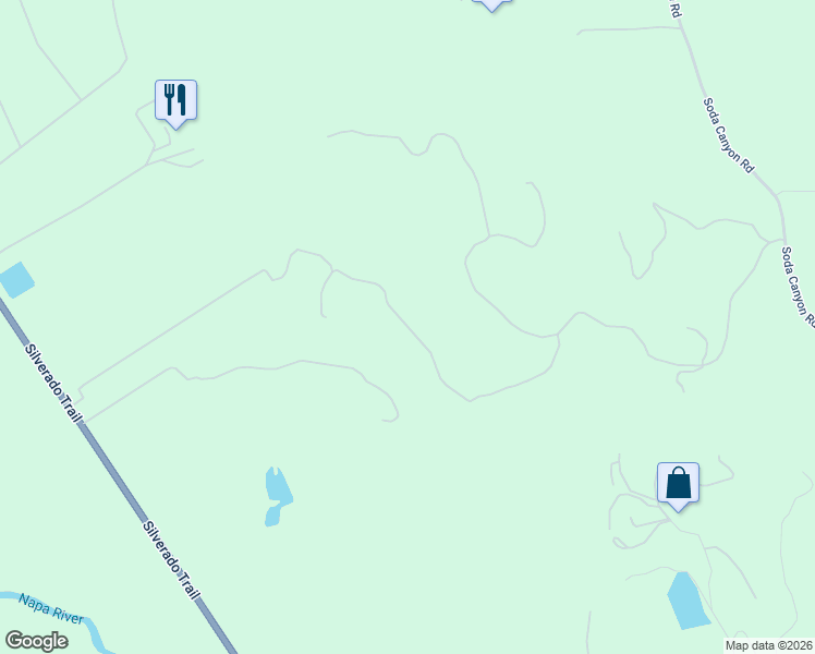 map of restaurants, bars, coffee shops, grocery stores, and more near 155 Ridge Drive in Napa