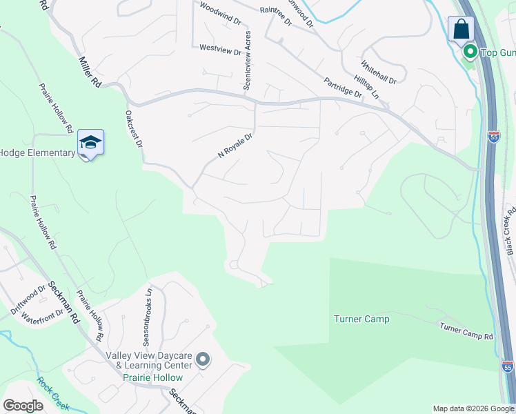 map of restaurants, bars, coffee shops, grocery stores, and more near 5259 Darkmoor Lane in Imperial