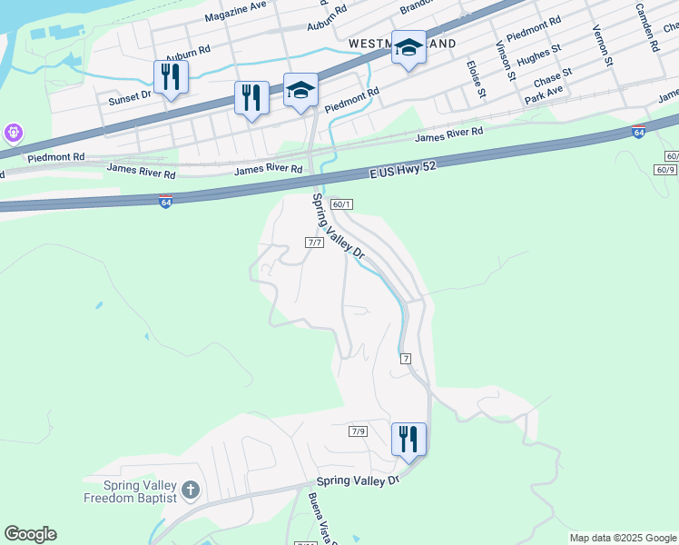 map of restaurants, bars, coffee shops, grocery stores, and more near 1110-1128 South Jefferson Drive in Huntington