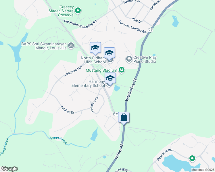 map of restaurants, bars, coffee shops, grocery stores, and more near 1901 North State Highway 1793 in Goshen