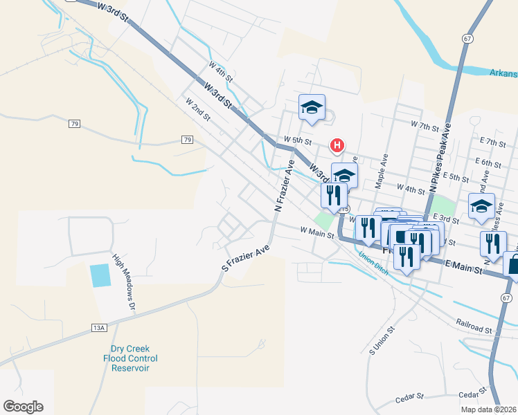 map of restaurants, bars, coffee shops, grocery stores, and more near 718 West Main Street in Florence