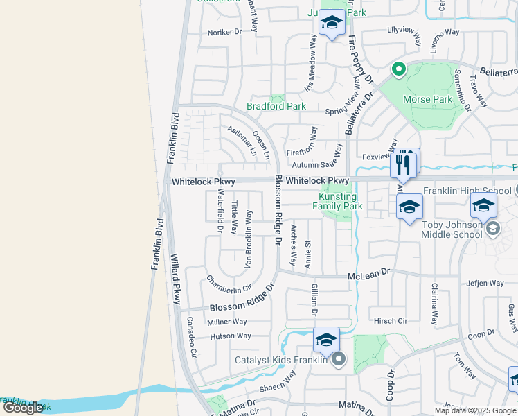 map of restaurants, bars, coffee shops, grocery stores, and more near 5037 Jurgenson Way in Elk Grove