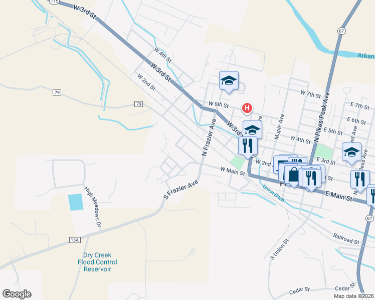 map of restaurants, bars, coffee shops, grocery stores, and more near 718 West Main Street in Florence