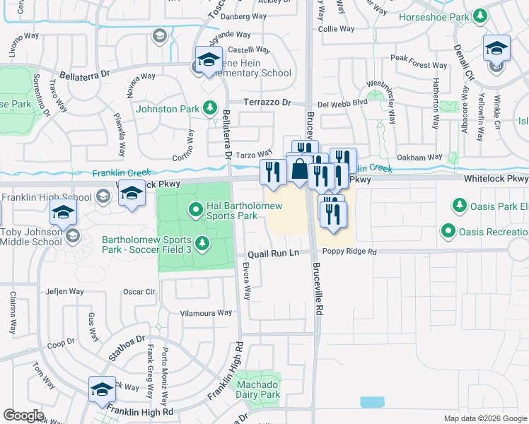 map of restaurants, bars, coffee shops, grocery stores, and more near 10069 Wexted Way in Elk Grove