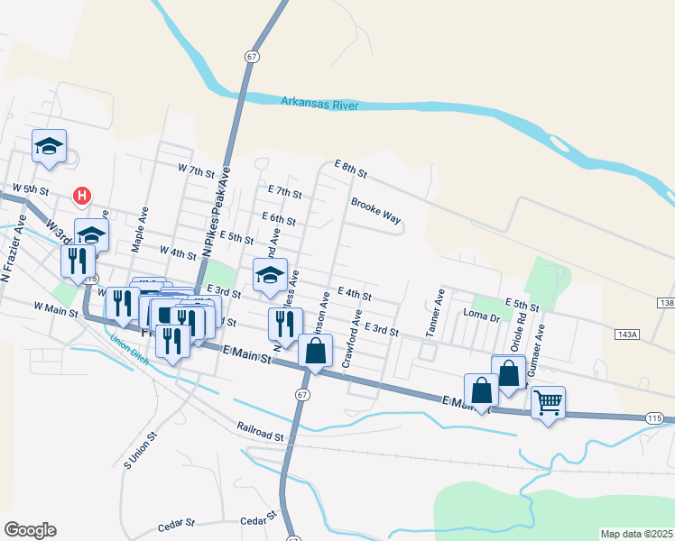 map of restaurants, bars, coffee shops, grocery stores, and more near 459-499 Robinson Avenue in Florence