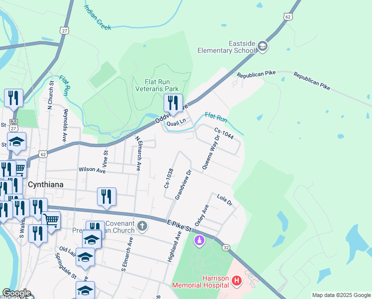 map of restaurants, bars, coffee shops, grocery stores, and more near 135 Cs-1038 in Cynthiana