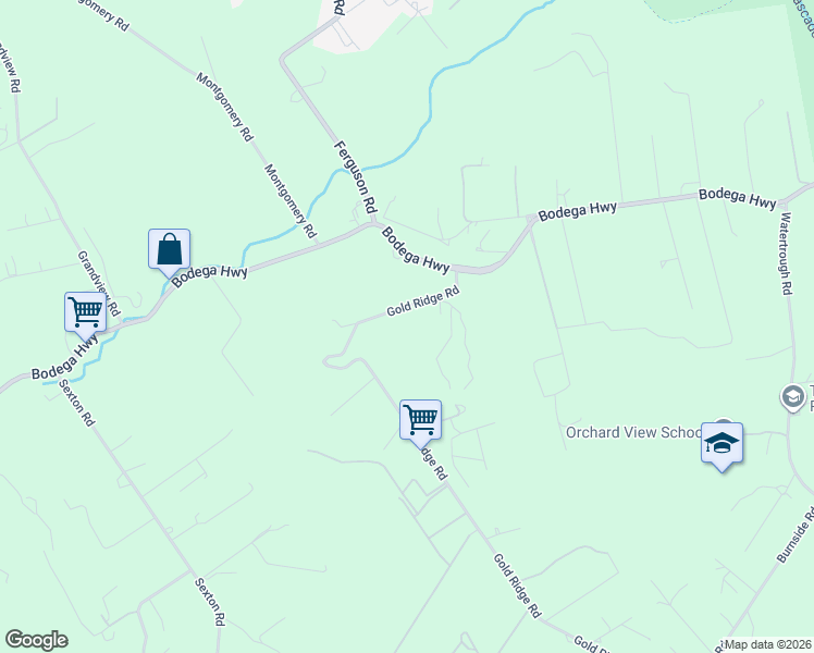 map of restaurants, bars, coffee shops, grocery stores, and more near 237 Gold Ridge Road in Sebastopol