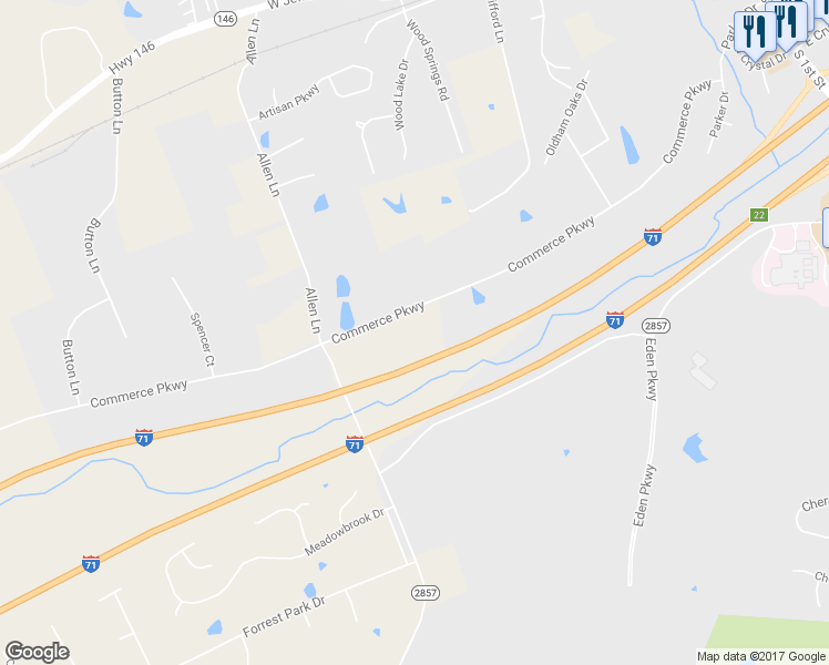 map of restaurants, bars, coffee shops, grocery stores, and more near 1786 Commerce Parkway in La Grange