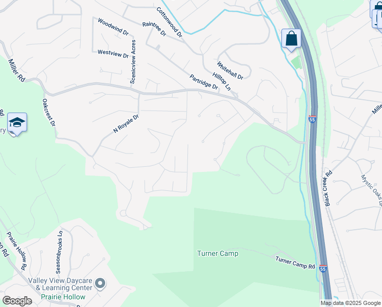 map of restaurants, bars, coffee shops, grocery stores, and more near 5271 Chippendale Lane in Imperial