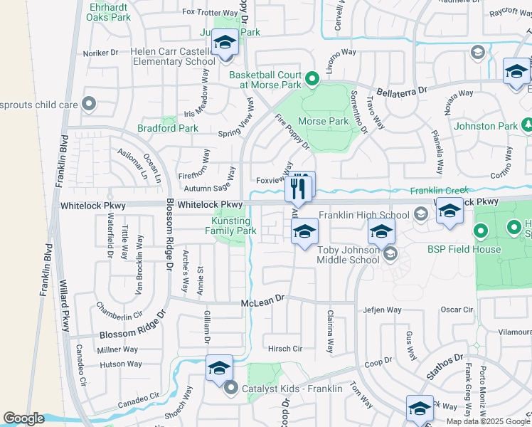 map of restaurants, bars, coffee shops, grocery stores, and more near 5468 Tares Circle in Elk Grove