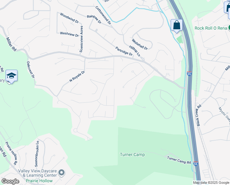 map of restaurants, bars, coffee shops, grocery stores, and more near 5205 Chippendale Lane in Imperial