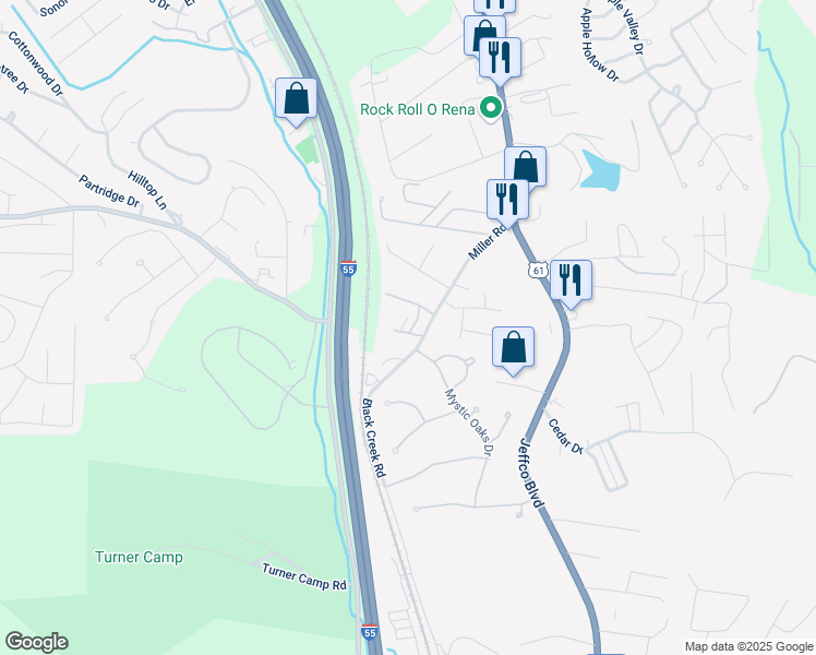 map of restaurants, bars, coffee shops, grocery stores, and more near 1219 Noah Drive in Imperial