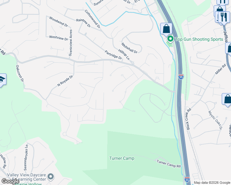 map of restaurants, bars, coffee shops, grocery stores, and more near 5161 Georgine Drive in Imperial