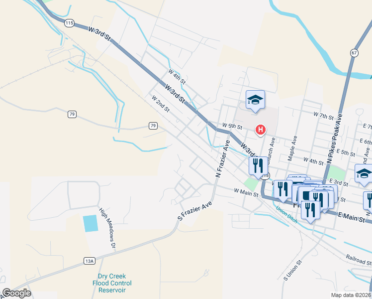 map of restaurants, bars, coffee shops, grocery stores, and more near 911 West 1st Street in Florence