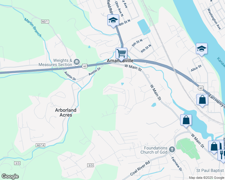 map of restaurants, bars, coffee shops, grocery stores, and more near Broadway in Saint Albans