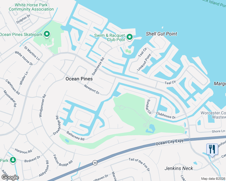 map of restaurants, bars, coffee shops, grocery stores, and more near 83 Newport Drive in Berlin