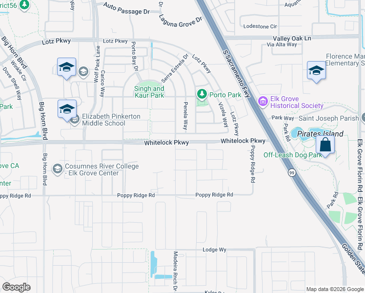 map of restaurants, bars, coffee shops, grocery stores, and more near 9973 Dona Neely Way in Elk Grove