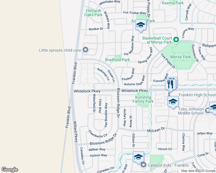 map of restaurants, bars, coffee shops, grocery stores, and more near 4924 Ocean Lane in Elk Grove