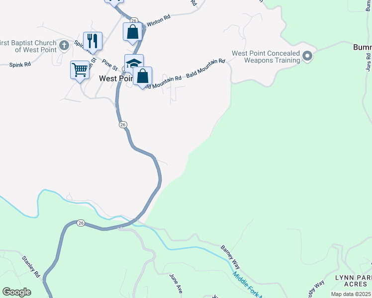 map of restaurants, bars, coffee shops, grocery stores, and more near 99 Parsons Lane in West Point