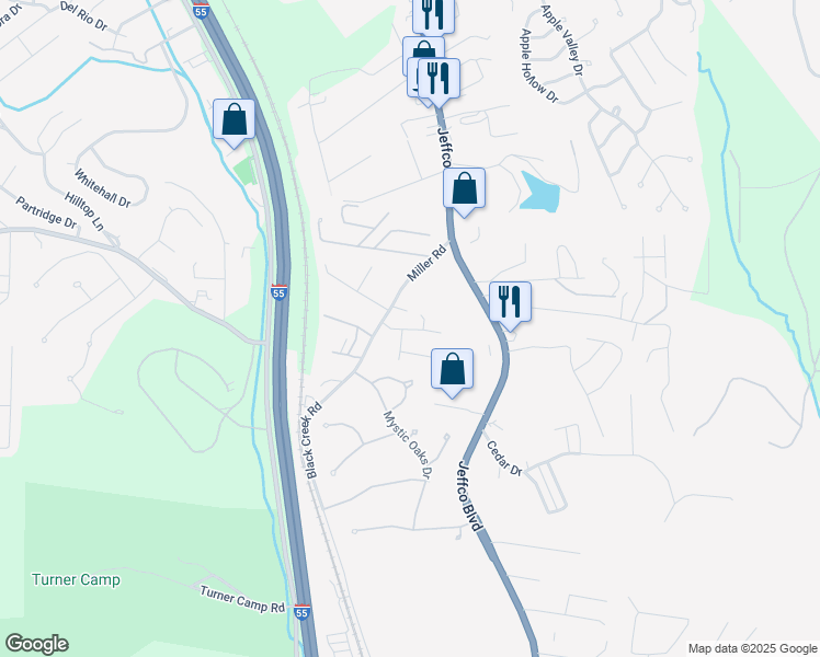 map of restaurants, bars, coffee shops, grocery stores, and more near 5122 Eric Drive in Imperial