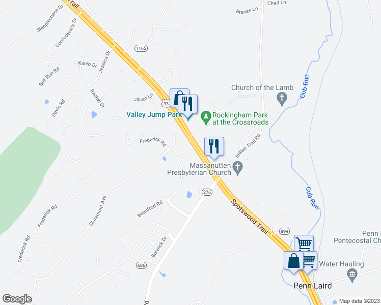 map of restaurants, bars, coffee shops, grocery stores, and more near 156 Chelsea Circle in Harrisonburg