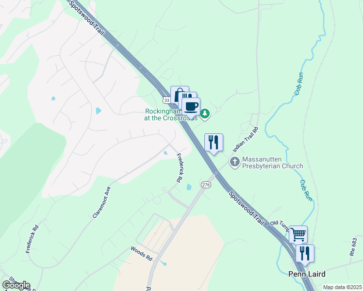 map of restaurants, bars, coffee shops, grocery stores, and more near 141 Chelsea Circle in Harrisonburg