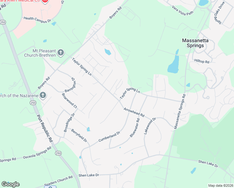 map of restaurants, bars, coffee shops, grocery stores, and more near 3213 Caroline Court in Harrisonburg