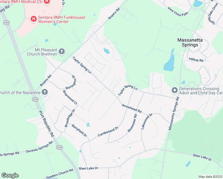 map of restaurants, bars, coffee shops, grocery stores, and more near 1448 Katie Grove Way in Harrisonburg